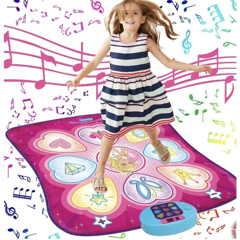 SUNLIN Dance Mat Rhythm Step Play Mat LED Music Kids Pink NIB 35”x36”